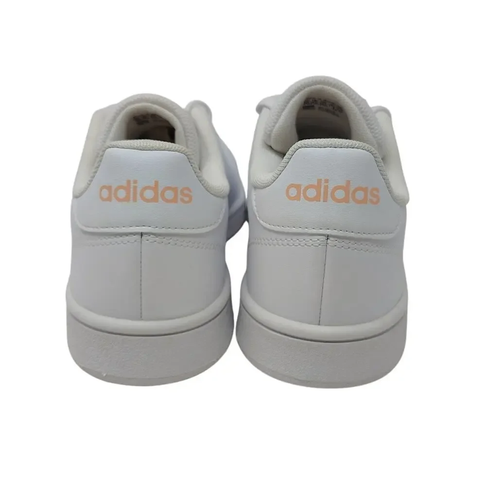 New Adidas Shoes Womens 10 Advantage Base 2.0 White Pink Low Top Sneakers - Picture 7 of 10